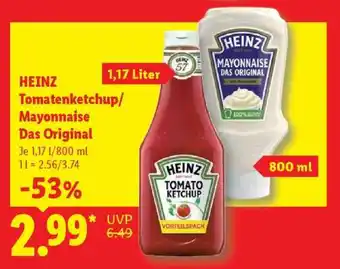 Lidl Heinz Tomatenketchup/ Mayonnaise Das Original Angebot