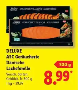 Lidl Deluxe ASC Geräucherte Dänische Lachsforelle Angebot