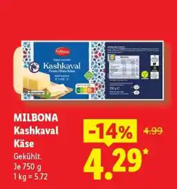 Lidl Milbona Kashkaval Käse Angebot