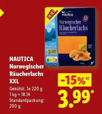 Lidl Nautica Norwegischer Räucherlachs XXL Angebot