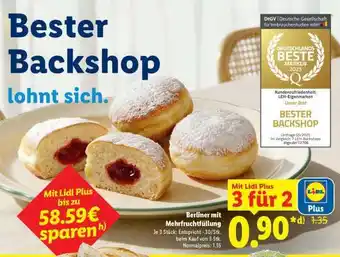 Lidl Berliner mit Mehrfruchtfüllung Angebot