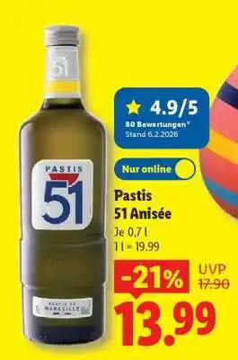 Lidl Pastis 51 Anisée Angebot