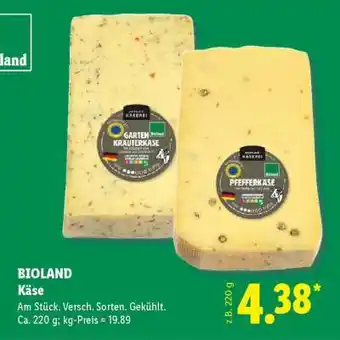 Lidl Bioland Käse Angebot