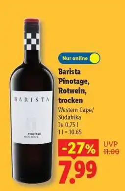 Lidl Barista Pinotage, Rotwein, trocken Angebot
