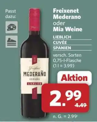Combi Freixenet Mederano oder Mia Weine Angebot