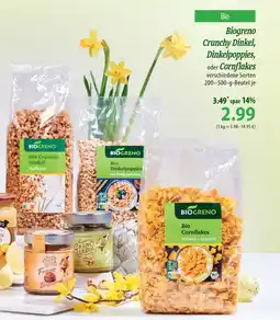 Famila Nord Ost Biogreno Crunchy Dinkel, Dinkelpoppies, oder Cornflakes Angebot