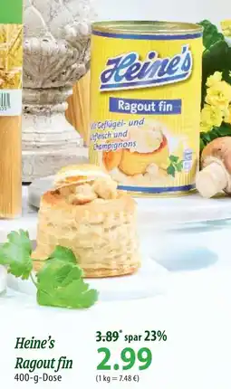 Famila Nord Ost Heine's Ragout fin Angebot