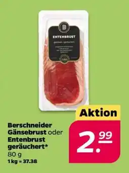 NETTO Berschneider Gänsebrust oder Entenbrust geräuchert Angebot