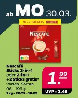 NETTO Nescafé Sticks 3-in-1 oder 2-in-1 + 2 Sticks gratis Angebot