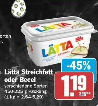 HIT Lätta Streichfett oder Becel Angebot