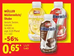 Lidl Müller müllermilch shake banana twin Angebot