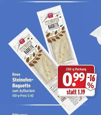 Wasgau Rewe Steinofen Baguette 250g Angebot