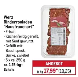 METRO Werz Rinderrouladen "Hausfrauenart" Angebot