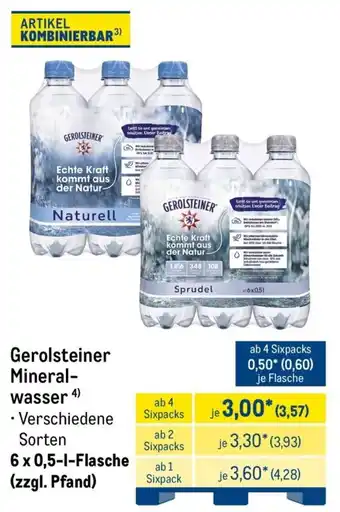 METRO Gerolsteiner Mineralwasser Angebot