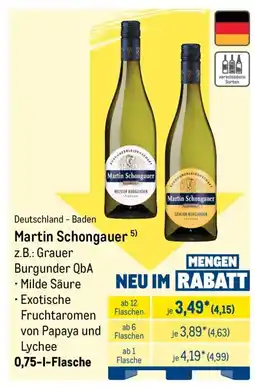 METRO Martin Schongauer z.B.: Grauer Burgunder QbA Angebot