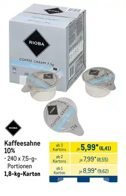 METRO RIOBA Kaffeesahne Angebot