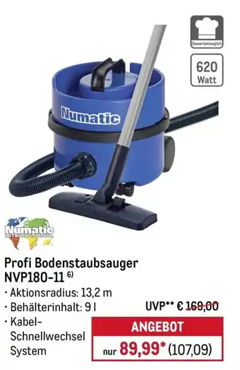 METRO Numatic Profi Bodenstaubsauger NVP180-11 Angebot