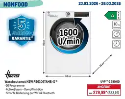 METRO HOOVER Waschautomat H3W PS6106TAMB-S Angebot