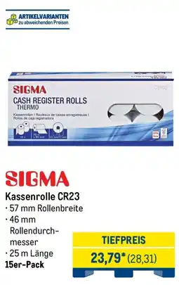 METRO SIGMA Kassenrolle CR23 Angebot