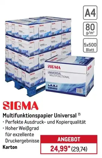 METRO SIGMA Multifunktionspapier Universal Angebot