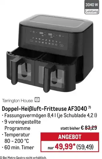 METRO Tarrington House Doppel-Heißluft-Fritteuse AF3040 Angebot