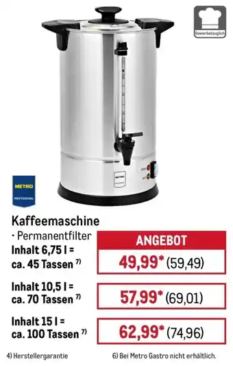 METRO METRO PROFESSIONAL Kaffeemaschine Angebot