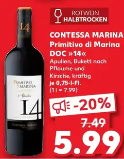 Kaufland CONTESSA MARINA Apulien, Bukett nach Primitivo di Marina DOC 14 Angebot