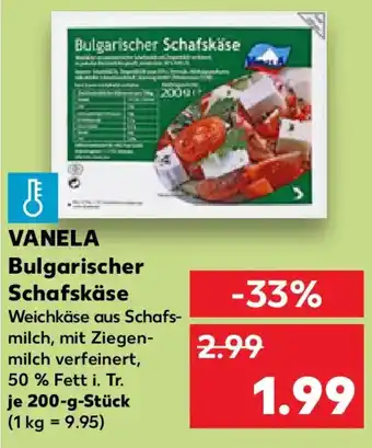 Kaufland VANELA Bulgarischer Schafskäse Angebot
