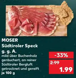 Kaufland MOSER Südtiroler Speck 9. g. A. Angebot