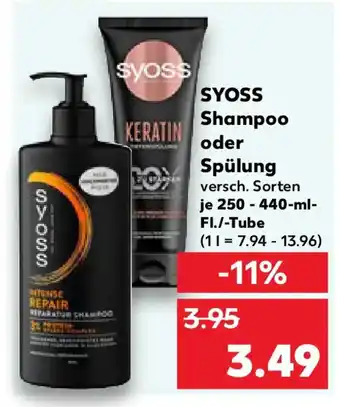 Kaufland SYOSS Shampoo oder Spülung Angebot