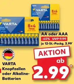 Kaufland VARTA Alkaline- Batterien AA oder AAA Angebot