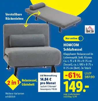 Lidl HOMCOM Schlafsessel Angebot