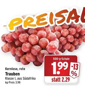 Wasgau Kernlose, rote Trauben 500g Angebot