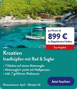 Aldi Nord Kroatien Inselhüpfen mit Rad & Segler Angebot