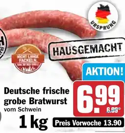 HIT Deutsche frische grobe Bratwurst Angebot