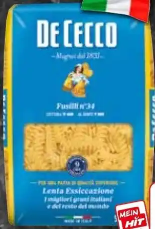 HIT De Cecco Italienische Pasta oder Pasta spezialitäten Angebot