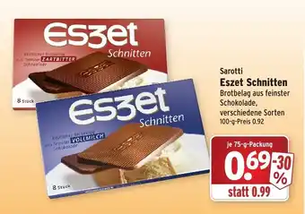 Wasgau Sarotti Eszet Schnitten 75g Angebot