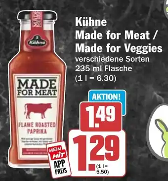HIT Kühne Made for Meat / Made for Veggies Angebot