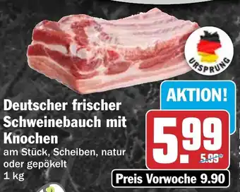 HIT Deutscher frischer Schweinebauch mit Knochen Angebot