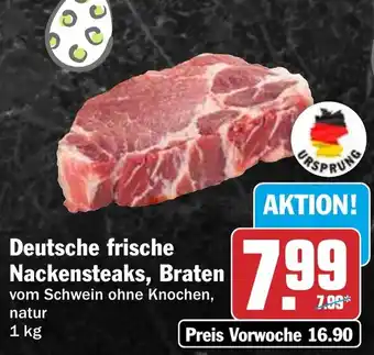 HIT Deutsche frische Nackensteaks, Braten Angebot