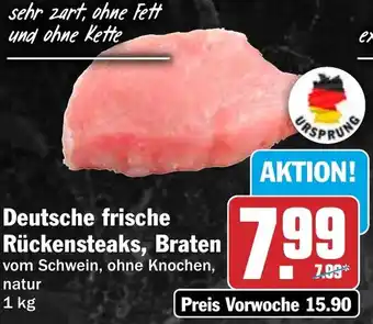 HIT Deutsche frische Rückensteaks, Braten Angebot