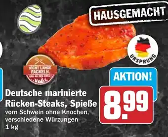 HIT Deutsche marinierte Rücken-Steaks, Spieße Angebot