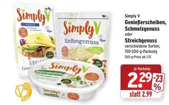 Wasgau Simply V Genießerscheiben, Schmelzgenuss oder Streichgenuss 150-200g Angebot