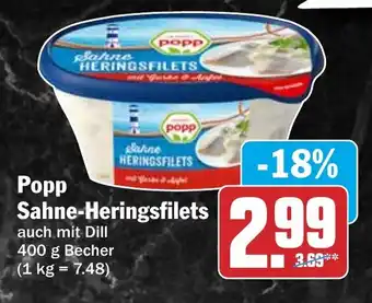 HIT Popp Sahne-Heringsfilets Angebot
