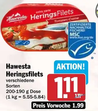 HIT Hawesta Heringsfilets Angebot