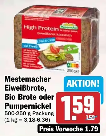 HIT Mestemacher Eiweißbrote, Bio Brote oder Pumpernickel Angebot