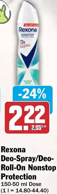 HIT Rexona Deo-Spray/Deo- Roll-On Nonstop Protection Angebot