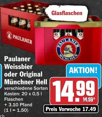 HIT Paulaner Weissbier oder Original Münchner Hell Angebot