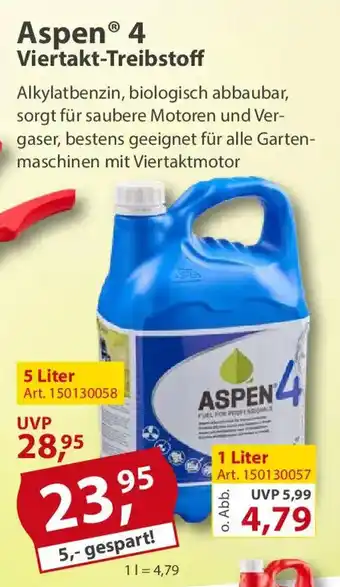 Sonderpreis Baumarkt Aspen 4 Viertakt-Treibstoff Angebot