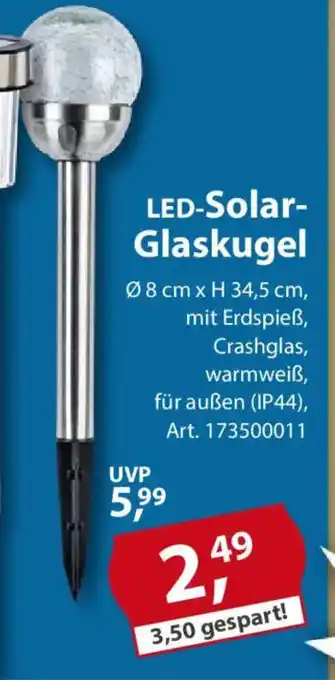 Sonderpreis Baumarkt LED-Solar- Glaskugel Angebot